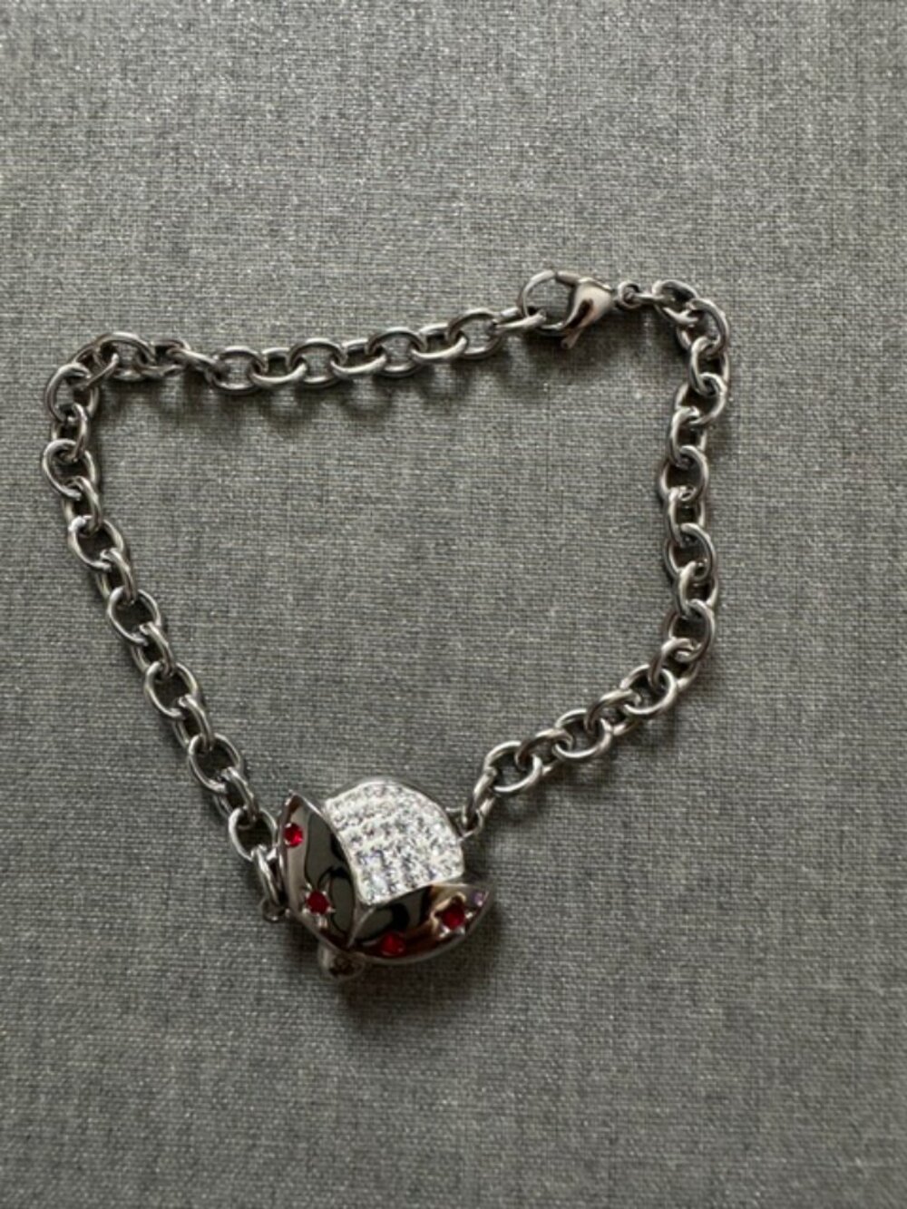 PAVE SILVERTONE LADYBUG BRACELET